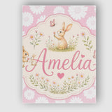 Personalised Name Light Blush Daisy Flower Custom  Unique Gift Idea Elegant Feature Canvas Wall Art Print Decor Picture Ready to Hang