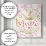 Personalised Name Light Blush Daisy Flower Custom  Unique Gift Idea Elegant Feature Canvas Wall Art Print Decor Picture Ready to Hang