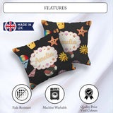 Custom Name Cartoon Dog Summer Fun Kawaii Seamless Pattern Kids Square Filled Cushion Throw Pillow Sofa Bed Home Decor Zip Washable UK Made