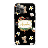 Island Girl Hula Dance Tropical Cute Cartoon Custom Name Protective Phone Case Mobile Cover Durable Everyday Smartphone Shock Resistant