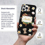 Island Girl Hula Dance Tropical Cute Cartoon Custom Name Protective Phone Case Mobile Cover Durable Everyday Smartphone Shock Resistant