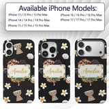 Island Girl Hula Dance Tropical Cute Cartoon Custom Name Protective Phone Case Mobile Cover Durable Everyday Smartphone Shock Resistant