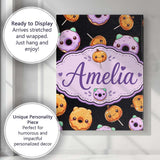 Personalised Name Kawaii Donuts And Candy Custom  Unique Gift Idea Elegant Feature Canvas Wall Art Print Decor Picture Ready to Hang