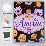 Personalised Name Kawaii Donuts And Candy Custom  Unique Gift Idea Elegant Feature Canvas Wall Art Print Decor Picture Ready to Hang