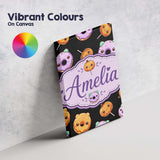 Personalised Name Kawaii Donuts And Candy Custom  Unique Gift Idea Elegant Feature Canvas Wall Art Print Decor Picture Ready to Hang