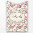 Red Blossom Oriental Floral Branch Seamless Pattern Cute Unique Gift  Personalised Custom Name Super Soft Fleece Blanket Bed Sofa Throw