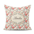Custom Name Red Blossom Oriental Floral Branch Seamless Pattern Square Filled Cushion Throw Pillow Sofa Bed Home Decor Zip Washable UK Made