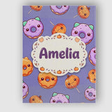 Personalised Name Cute Kawaii Donut Pumpkin Custom  Bespoke Interior Contemporary Canvas Wall Art Print Decor Picture Ready to Hang