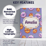 Personalised Name Cute Kawaii Donut Pumpkin Custom  Bespoke Interior Contemporary Canvas Wall Art Print Decor Picture Ready to Hang