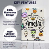 Personalised Name Cute Kawaii Halloween Custom  Modern Room Accent Elegant Feature Canvas Wall Art Print Decor Picture Ready to Hang