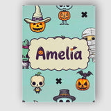 Personalised Name Cute Halloween Characters Custom  Bespoke Interior Contemporary Canvas Wall Art Print Decor Picture Ready to Hang