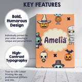 Personalised Name Cute Halloween Characters Custom  Bespoke Interior Contemporary Canvas Wall Art Print Decor Picture Ready to Hang