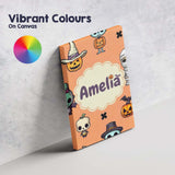 Personalised Name Cute Halloween Characters Custom  Bespoke Interior Contemporary Canvas Wall Art Print Decor Picture Ready to Hang
