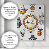 Personalised Name Cute Halloween Frankenstein Custom Unique Gift Idea Modern Room Accent Canvas Wall Art Print Decor Picture Ready to Hang