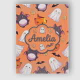 Personalised Name Cute Kawaii Ghost Bat Custom  Modern Room Accent Elegant Feature Canvas Wall Art Print Decor Picture Ready to Hang