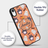 Cute Kawaii Ghost Bat Candy Pumpkin Seamless Custom Name Protective Phone Case Mobile Cover Durable Everyday Smartphone Shock Resistant