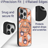 Cute Kawaii Ghost Bat Candy Pumpkin Seamless Custom Name Protective Phone Case Mobile Cover Durable Everyday Smartphone Shock Resistant