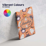 Personalised Name Cute Kawaii Ghost Bat Custom  Modern Room Accent Elegant Feature Canvas Wall Art Print Decor Picture Ready to Hang