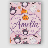 Personalised Name Cute Kawaii Ghost Bat Custom  Modern Room Accent Elegant Feature Canvas Wall Art Print Decor Picture Ready to Hang