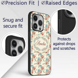 Turquoise Coral Floral Branch Artistic Seamless Custom Name Protective Phone Case Mobile Cover Durable Everyday Smartphone Shock Resistant