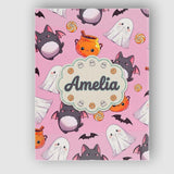 Personalised Name Cute Kawaii Ghost Bat Custom  Modern Room Accent Elegant Feature Canvas Wall Art Print Decor Picture Ready to Hang