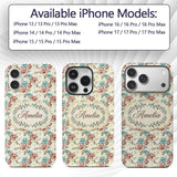 Turquoise Coral Floral Branch Artistic Seamless Custom Name Protective Phone Case Mobile Cover Durable Everyday Smartphone Shock Resistant