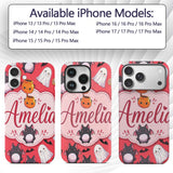 Cute Halloween Ghost Bat Candy Printed Design Custom Name Protective Phone Case Mobile Cover Durable Everyday Smartphone Shock Resistant