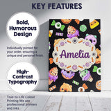 Personalised Name Cute Halloween Sweet Custom  Modern Room Accent Elegant Feature Canvas Wall Art Print Decor Picture Ready to Hang