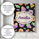 Personalised Name Cute Halloween Sweet Custom  Modern Room Accent Elegant Feature Canvas Wall Art Print Decor Picture Ready to Hang