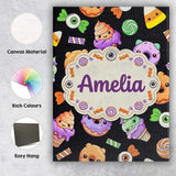 Personalised Name Cute Halloween Sweet Custom  Modern Room Accent Elegant Feature Canvas Wall Art Print Decor Picture Ready to Hang
