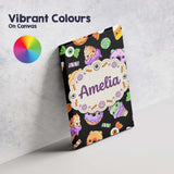 Personalised Name Cute Halloween Sweet Custom  Modern Room Accent Elegant Feature Canvas Wall Art Print Decor Picture Ready to Hang
