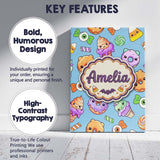 Personalised Name Cute Halloween Sweet Custom  Modern Room Accent Elegant Feature Canvas Wall Art Print Decor Picture Ready to Hang