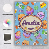 Personalised Name Cute Halloween Sweet Custom  Modern Room Accent Elegant Feature Canvas Wall Art Print Decor Picture Ready to Hang