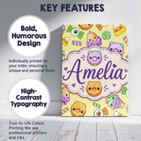 Personalised Name Cute Halloween Sweet Custom  Modern Room Accent Elegant Feature Canvas Wall Art Print Decor Picture Ready to Hang