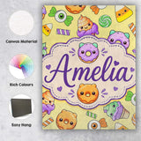 Personalised Name Cute Halloween Sweet Custom  Modern Room Accent Elegant Feature Canvas Wall Art Print Decor Picture Ready to Hang
