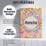 Personalised Name Cute Halloween Sweet Custom  Modern Room Accent Elegant Feature Canvas Wall Art Print Decor Picture Ready to Hang