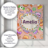 Personalised Name Cute Halloween Sweet Custom  Modern Room Accent Elegant Feature Canvas Wall Art Print Decor Picture Ready to Hang