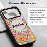 Cute Halloween Sweet Donut Ice Cream Candy Beige Custom Name Protective Phone Case Mobile Cover Durable Everyday Smartphone Shock Resistant