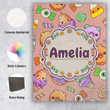 Personalised Name Cute Halloween Sweet Custom  Modern Room Accent Elegant Feature Canvas Wall Art Print Decor Picture Ready to Hang