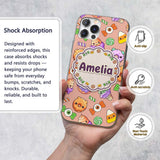 Cute Halloween Sweet Donut Ice Cream Candy Beige Custom Name Protective Phone Case Mobile Cover Durable Everyday Smartphone Shock Resistant
