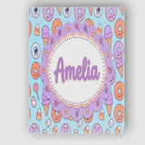 Personalised Name Cute Halloween Donut Custom  Modern Room Accent Elegant Feature Canvas Wall Art Print Decor Picture Ready to Hang