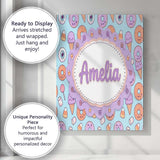 Personalised Name Cute Halloween Donut Custom  Modern Room Accent Elegant Feature Canvas Wall Art Print Decor Picture Ready to Hang