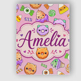 Personalised Name Cute Halloween Donut Custom  Modern Room Accent Elegant Feature Canvas Wall Art Print Decor Picture Ready to Hang