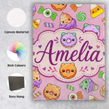 Personalised Name Cute Halloween Donut Custom  Modern Room Accent Elegant Feature Canvas Wall Art Print Decor Picture Ready to Hang