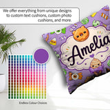 Custom Name Donut Candy Ice Cream Kawaii Seamless Pattern Purple Square Filled Cushion Throw Pillow Sofa Bed Home Decor Zip Washable UK Made