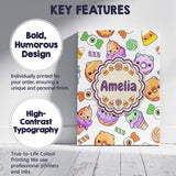 Personalised Name Cute Halloween Donut Custom  Modern Room Accent Elegant Feature Canvas Wall Art Print Decor Picture Ready to Hang