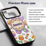 Cute Halloween Donut Candy Ice Printed Design Custom Name Protective Phone Case Mobile Cover Durable Everyday Smartphone Shock Resistant