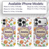Cute Halloween Donut Candy Ice Printed Design Custom Name Protective Phone Case Mobile Cover Durable Everyday Smartphone Shock Resistant