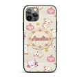 Cute Halloween Bunny Witch Teddy Pumpkin Seamless Custom Name Protective Phone Case Mobile Cover Durable Everyday Smartphone Shock Resistant