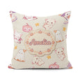 Custom Name Halloween Bunny Witch Teddy Pumpkin Seamless Pattern Square Filled Cushion Throw Pillow Sofa Bed Home Decor Zip Washable UK Made